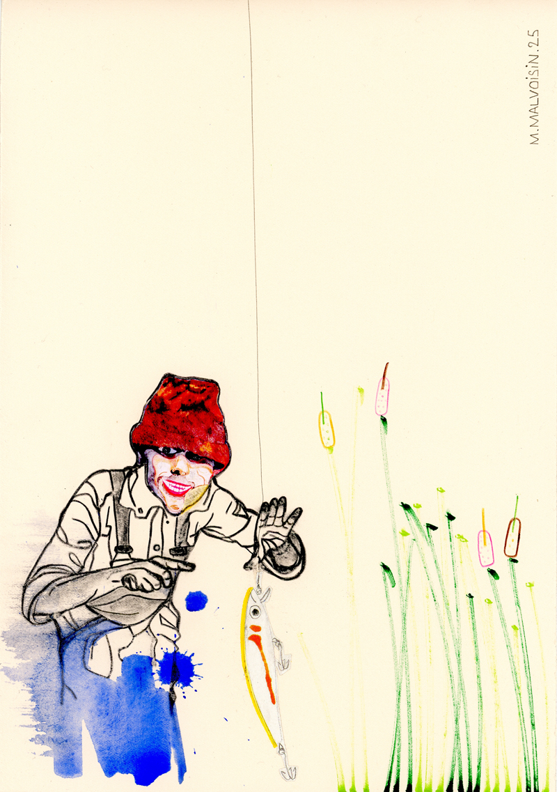 œuvre papier - dessin et technique mixte - art contemporain - Copyright ADAGP 