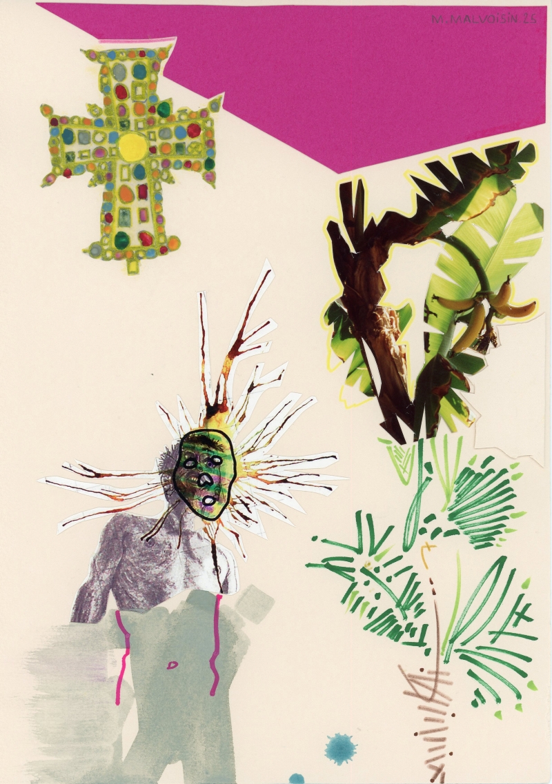 œuvre papier - dessin et technique mixte - art contemporain - Copyright ADAGP 